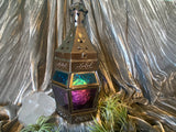 Moroccan Hanging Lantern, Purple/Turquoise