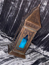 Moroccan Hanging Lantern, Turquoise Glass