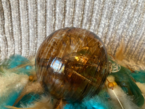 Witch Ball - Amber/Clear, Large 4.5"