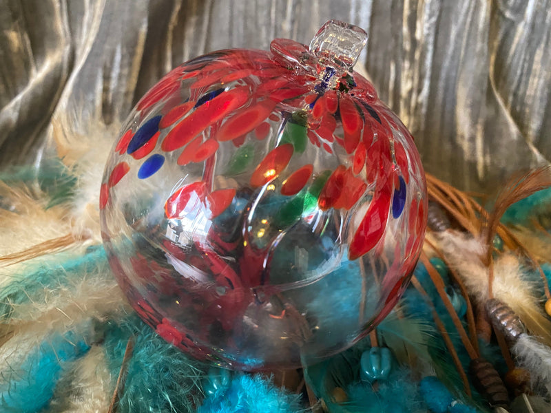 Witch Ball - Red/Green, Large 4"