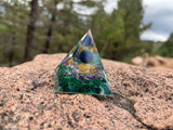 Pyramid - 2 inch w/Blue Stone Sphere