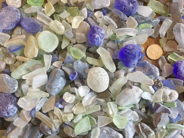 Seafoam, Green, Clear & Blue Sea Glass Bulk Large/Medium - Mermaid Tears