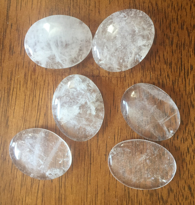 Quartz Crystal Worry Stone/Palm Stone/Gemstone