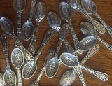 Set of 2 Tiny Vintage Tibet Silver Incense Spoons