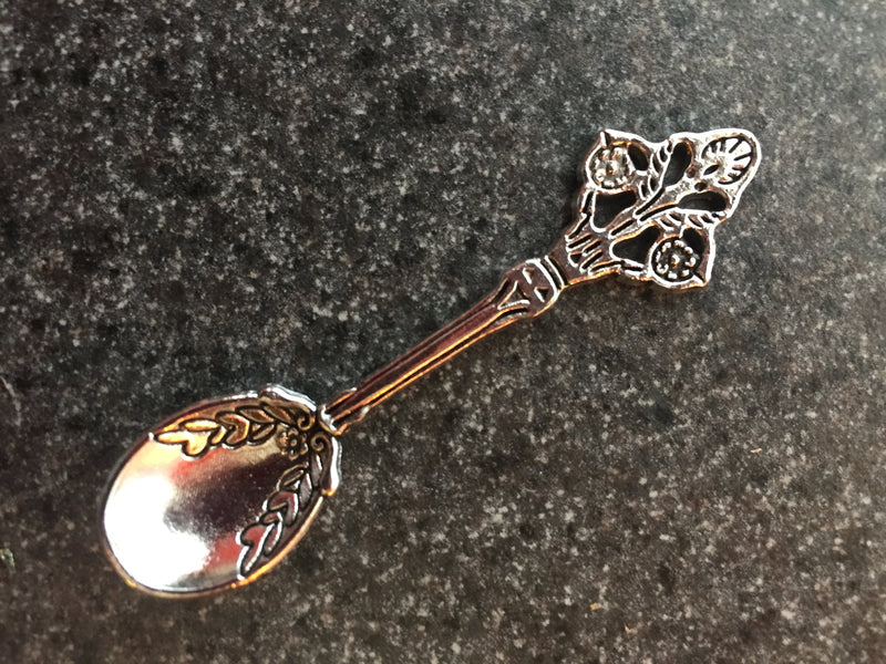 One Small Vintage Tibet Silver Incense Spoon