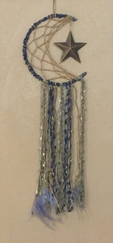 Star Moon Dream Catcher Blue Bronze