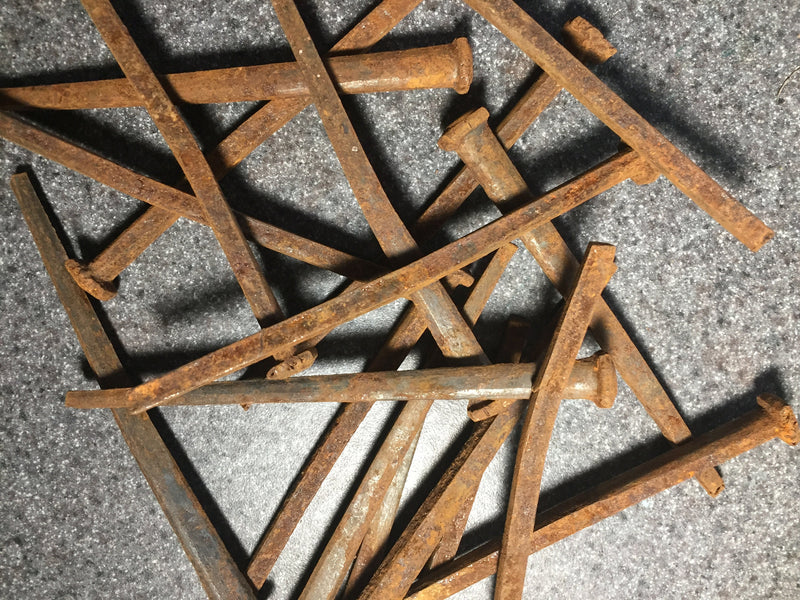 Iron Nail Lot of 5 - 19th Century Rusty Square Cut  - Historic Very Rare - Must Read (iron-1006)