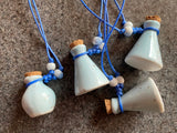 Oil Jar Necklace Ceramic Car Dangle for Spells, Protection, Herbs or More