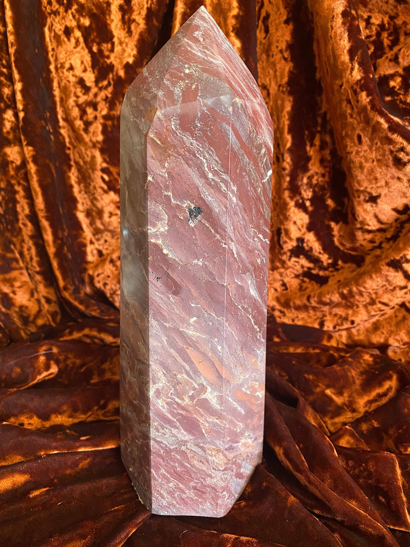 Banded Red Jasper Obelisk 4.5 Pounds 10 Inches Tall