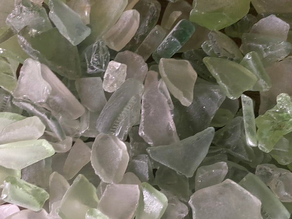 Seafoam and Clear Sea Glass Bulk Medium - Mermaid Tears