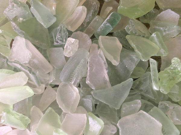 Seafoam and Clear Sea Glass Bulk Medium - Mermaid Tears