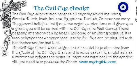 Evil Eye Charm - Pocket Amulet/Car Dangle/Keychain/Protection (deco-1039)