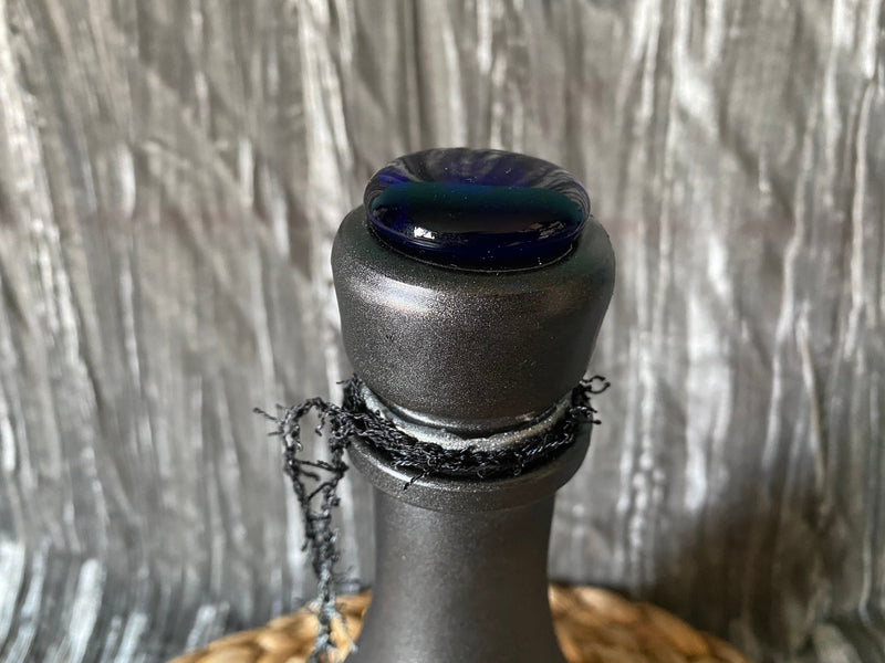 Triple Moon Goddess Altar Jar Gunmetal Glass 9.5 inches
