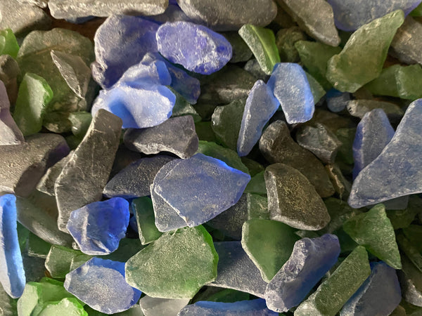 Black, Blue and Green Sea Glass Bulk Large/Medium - Mermaid Tears