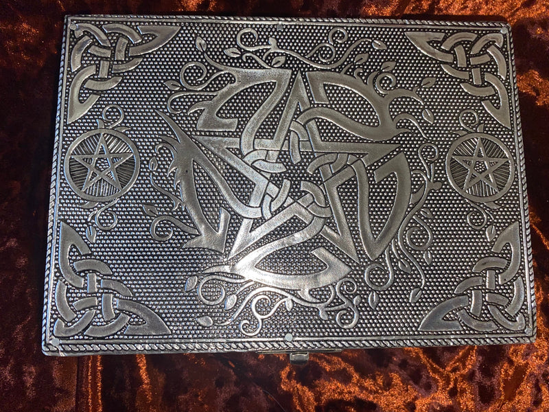 Pentagram Chest Metal On Wood Black Velvet Lined 6.75x4.75