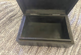 Triquetra Altar Box 4x6 Wood Black Thick Metal Celtic Knot