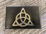 Triquetra Altar Box 4x6 Wood Black Thick Metal Celtic Knot