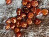Runes Red Carnelian - Elder Futhark Velvet Pouch