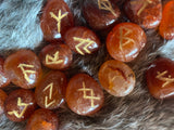 Runes Red Carnelian - Elder Futhark Velvet Pouch