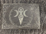 Triple Moon Goddess Chest Metal On Wood Black Velvet Lined 6.75x4.75