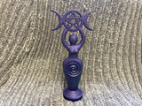 Spiral Moon Goddess Statue 8 Inches Finished in Metallic Purple