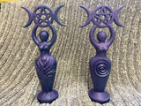 Spiral Moon Goddess Statue 8 Inches Finished in Metallic Purple