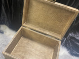 Pine Box Handmade Green Patina Design 7x5x3.5 Inches Hinged Chest Metal Corner Embellishments